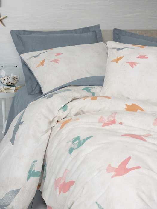 L'essentiel linge de maison Kaija - Juego de Funda de Edredón Individual Azul L'essentiel linge de maison Kaija - Juego de Funda de Edredón Individual Azul